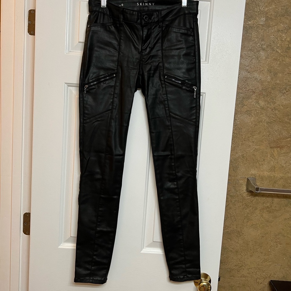White House Black Market faux leather pants.  Black size 0.